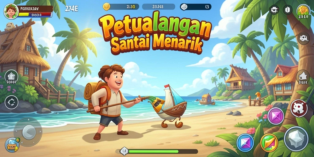 Tampilan seru gameplay dalam 234E dengan berbagai tantangan.
