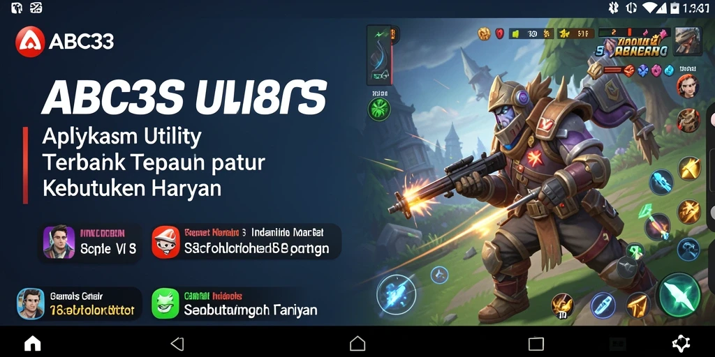 Tampilan antarmuka aplikasi ABC33 dengan fitur utility yang lengkap.