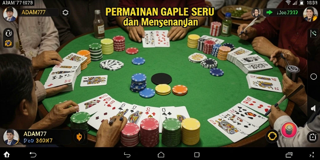 Gameplay seru ADAM77, permainan Gaple yang menatik.