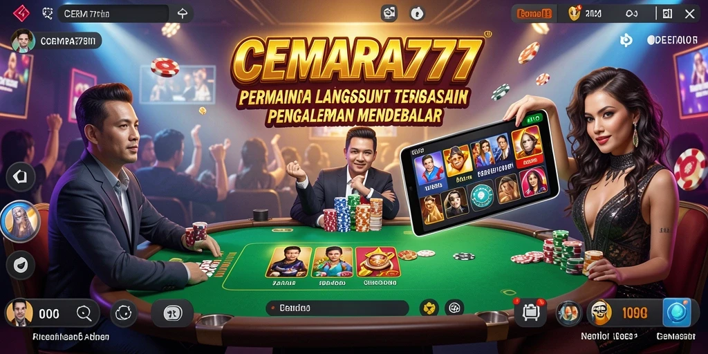 Screenshot utama CEMARA777 yang menunjukkan gameplay Live Casino yang menarik.