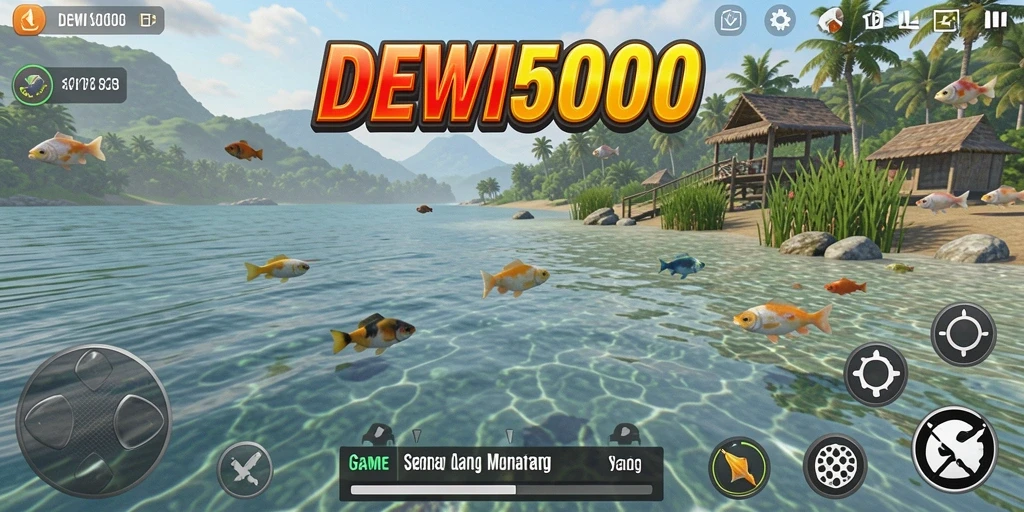 Gameplay seru memancing ikan dalam DEWI5000.