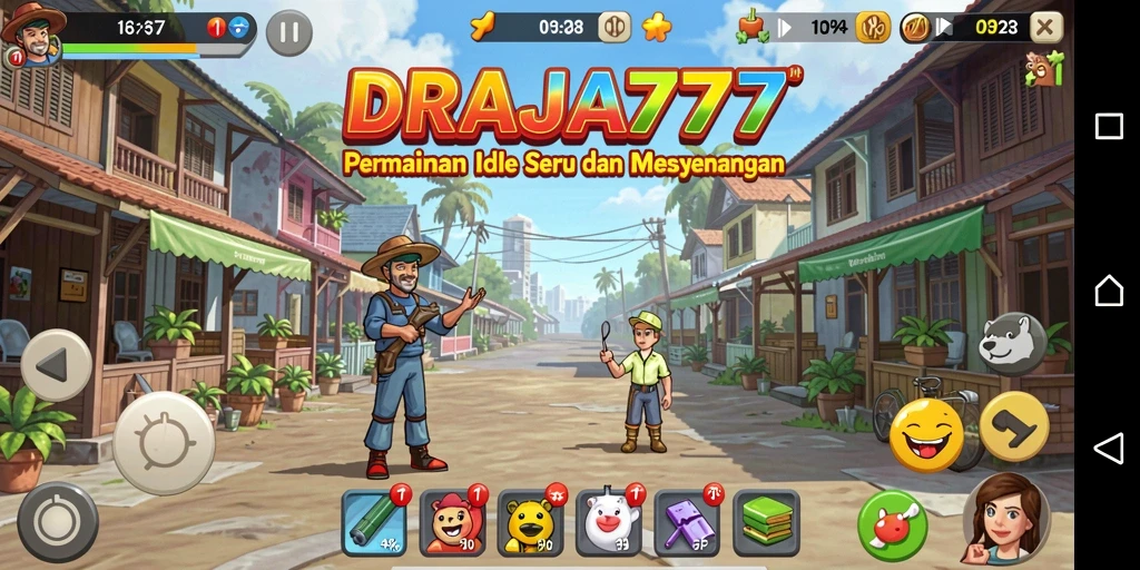 Screenshot gameplay menunjukkan karakter yang sedang berkembang dalam permainan Idle.