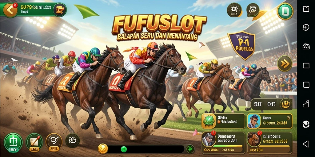 Gameplay balapan seru dalam FUFUSLOT dengan grafis menawan.