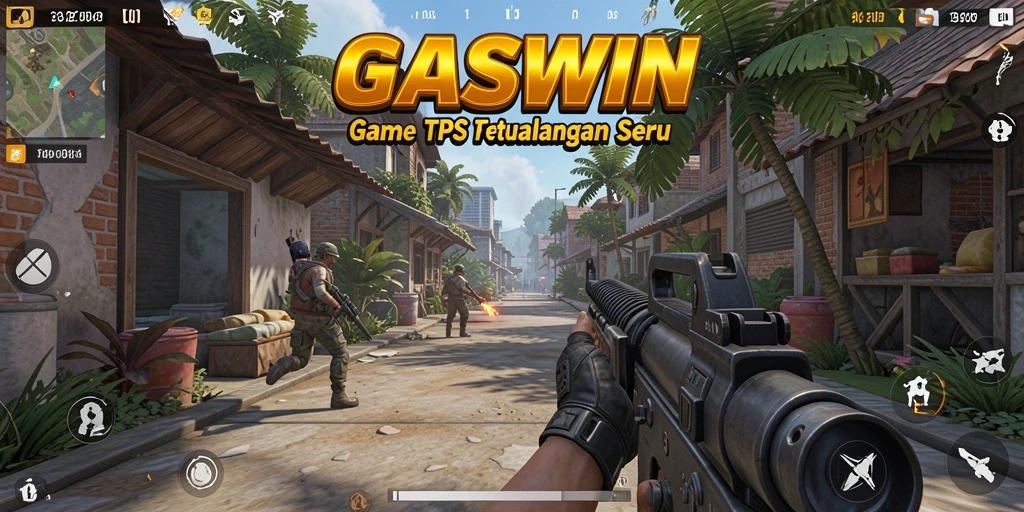 Screenshot menampilkan aksi mendebarkan dalam gameplay TPS GASWIN.
