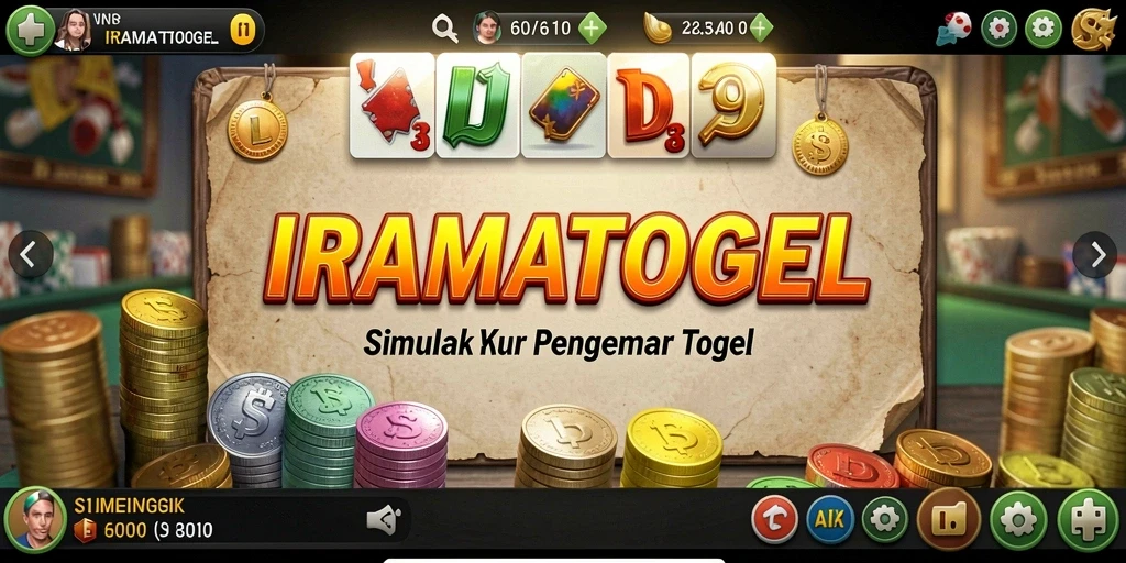 Screenshot gameplay IRAMATOGEL menampilkan pengalaman bermain togel yang interaktif.