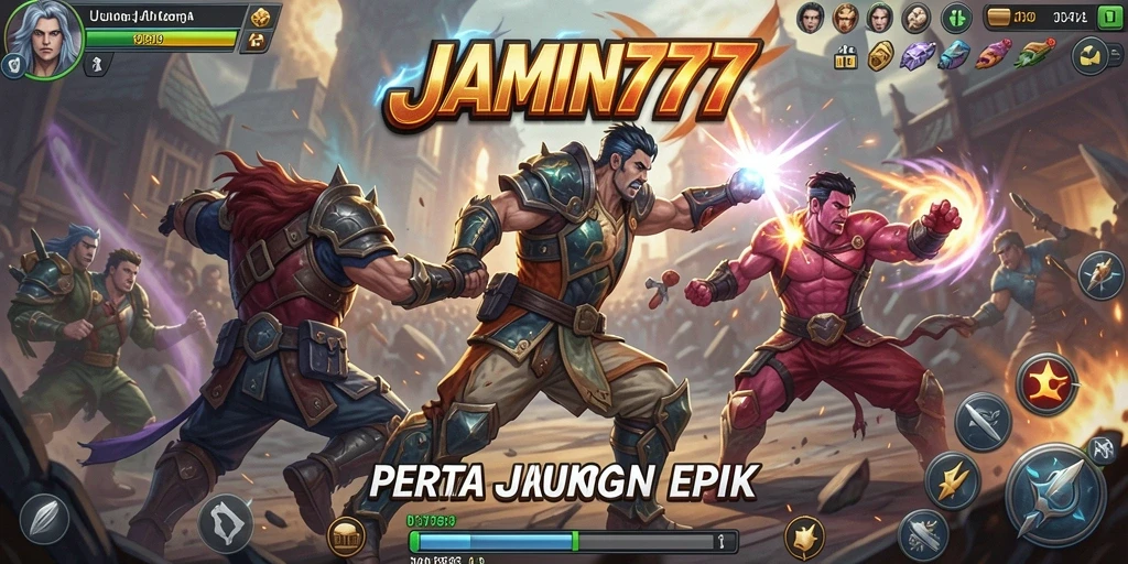 Screenshot gameplay pertarungan seru dalam JAMIN777.