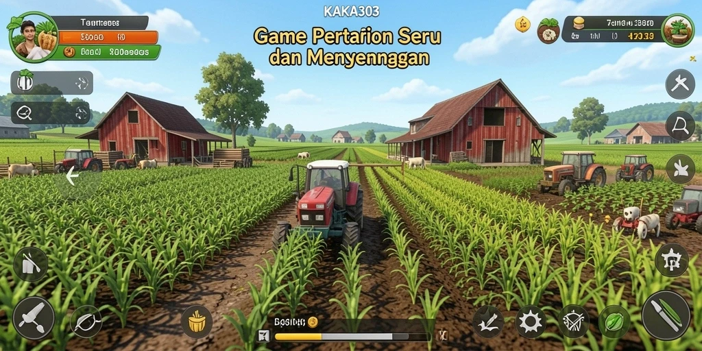 Tampilan gameplay KAKA303 yang menarik dengan berbagai tanaman dan hewan.