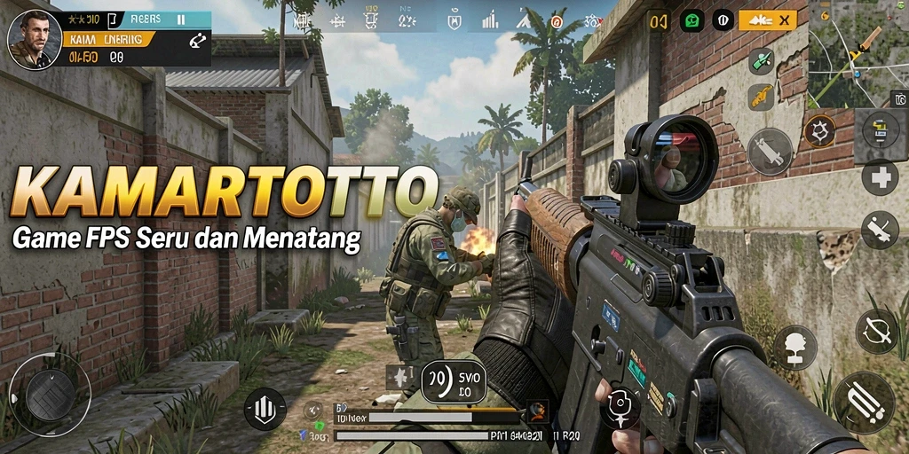Gameplay KAMARTOTO yang seru dalam pertempuran FPS.