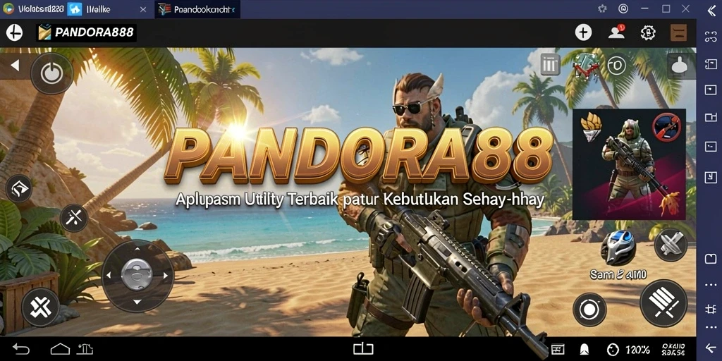 Screenshot utama PANDORA88 menunjukkan antarmuka aplikasi yang intuitif dan fitur-fitur utilitas.