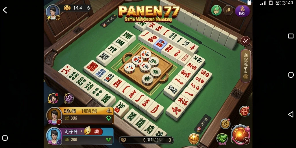 Tampilan gameplay seru di PANEN77 dengan grafis Mahjong yang menawan.