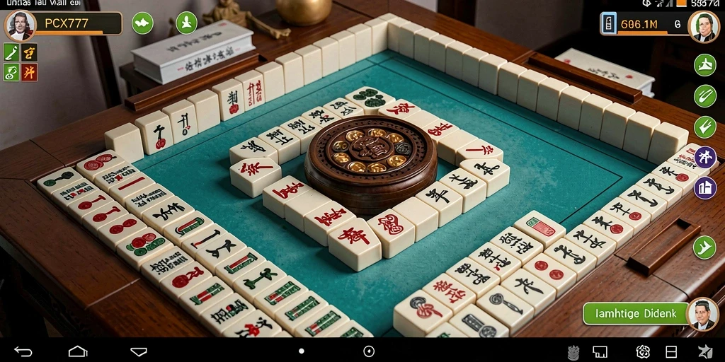 Screenshot gameplay PCX777 menampilkan pemain menyusun ubin Mahjong.