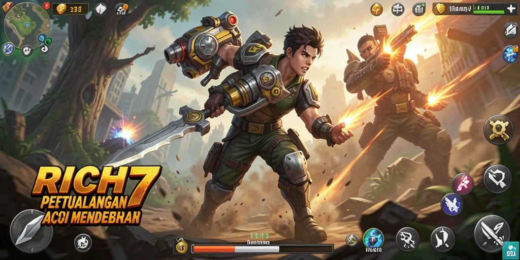 Tampilan gameplay RICH7 yang mendebarkan dan penuh aksi.