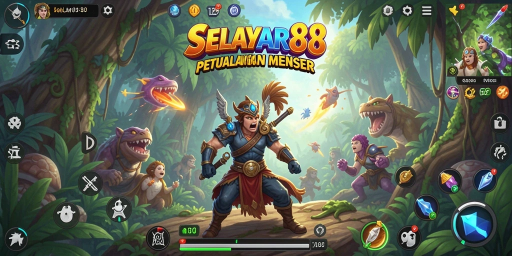 Tangkapan layar utama gameplay SELAYAR88 menunjukkan aksi petualangan seru.
