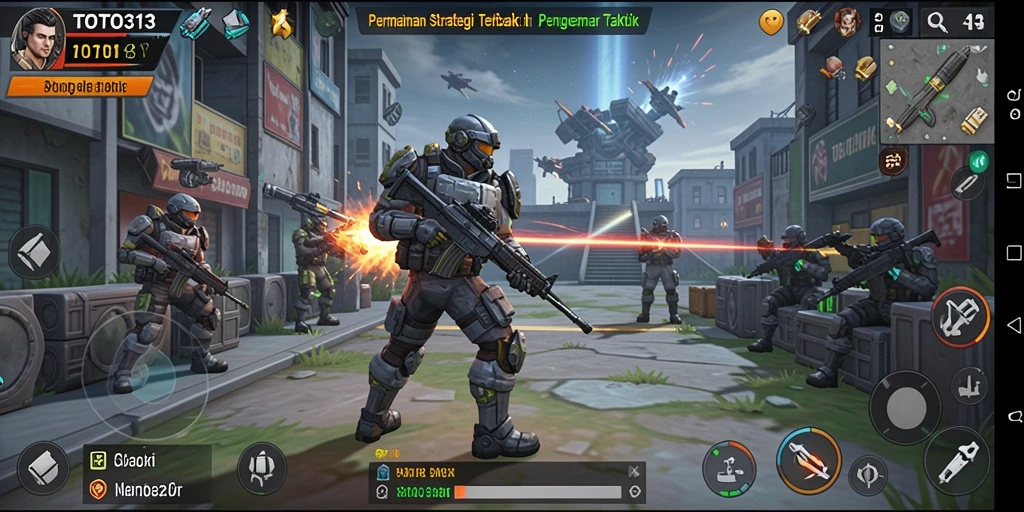 Gameplay TOTO313 menampilkan pertempuran strategi yang mendebarkan.
